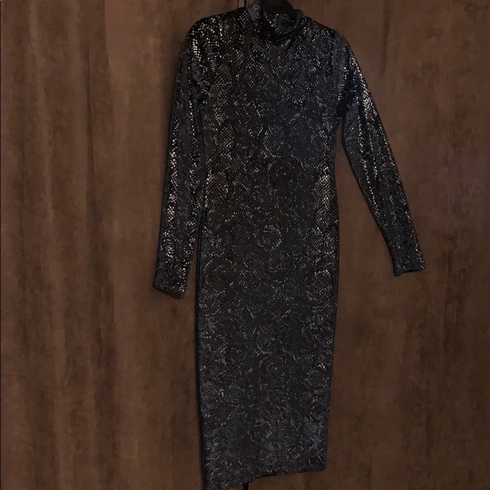 Snake print midi dress